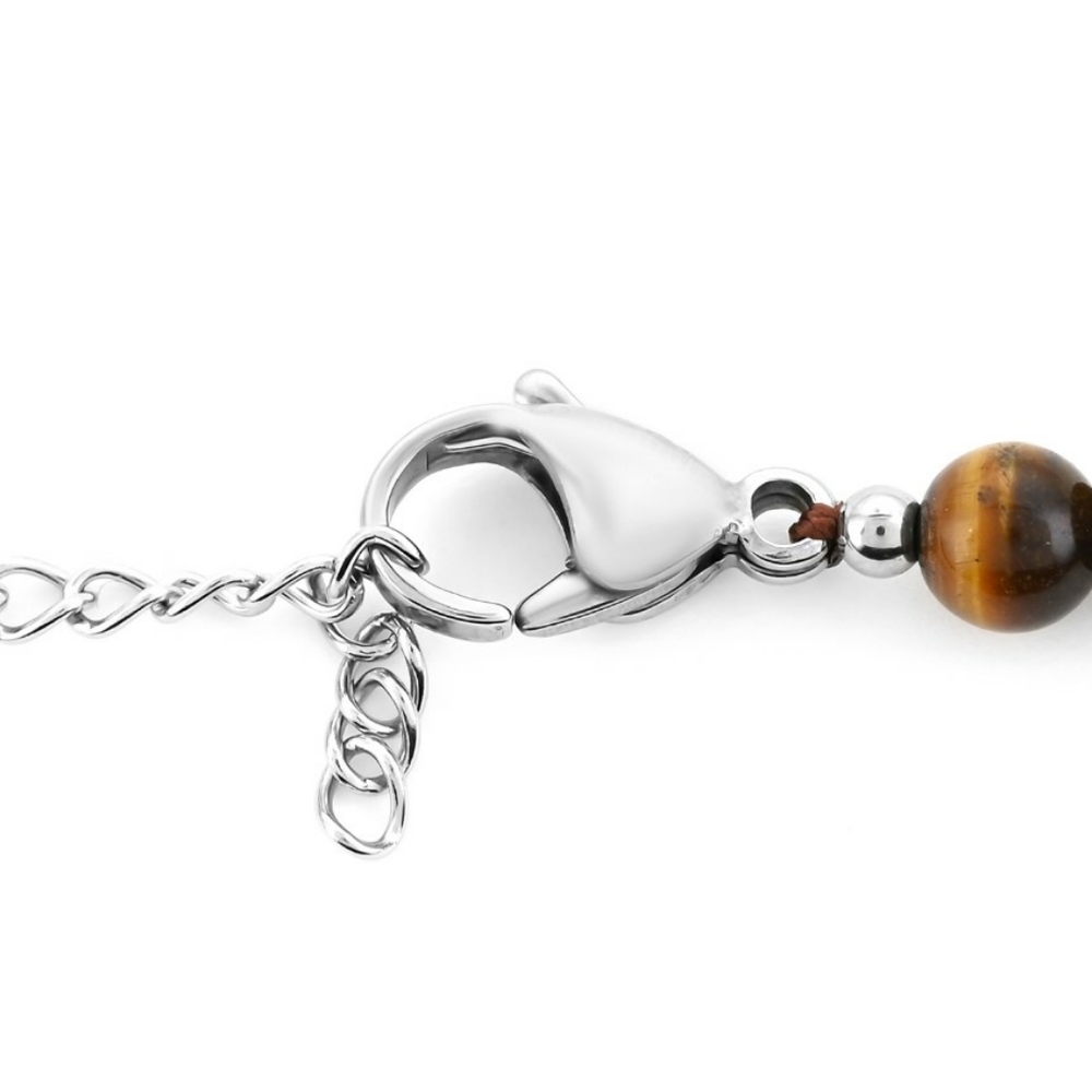 NWT Tiger's Eye Beaded Heart Necklace - Picture 7 of 8